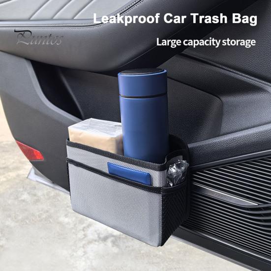 Adjustable Car Seat Back Organizer Trash Can Large Capacity Waterproof Easy-to-Clean Foldable Travel Vehicle Dust Bin