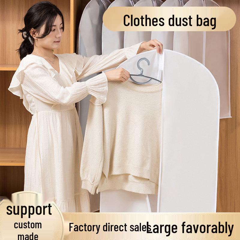 Clear Dustproof, Waterproof Suit Bag - Washable, Moisture & Mildew-Resistant Hanging Garment Cover