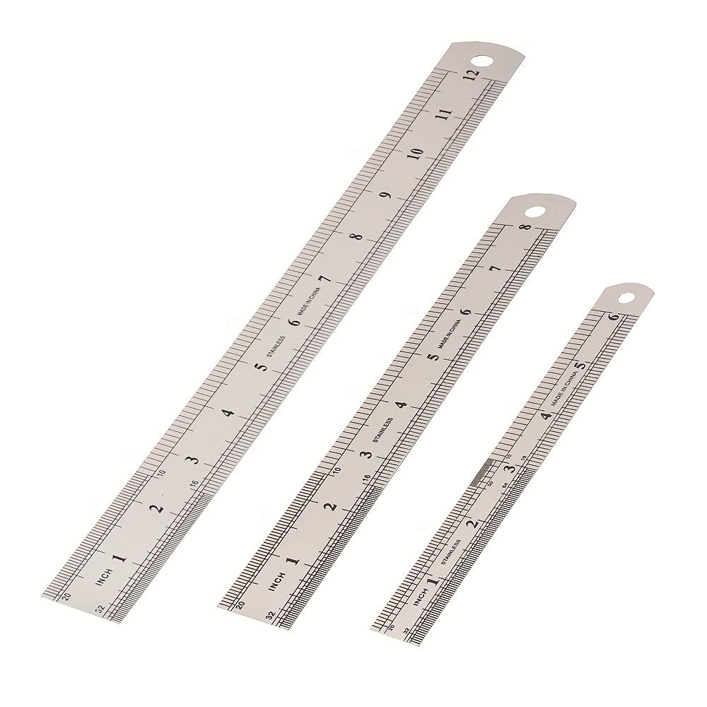 Double-Sided Stainless Steel Rulers Measuring 5.91inch, 7.87inch, and 11.81inch
