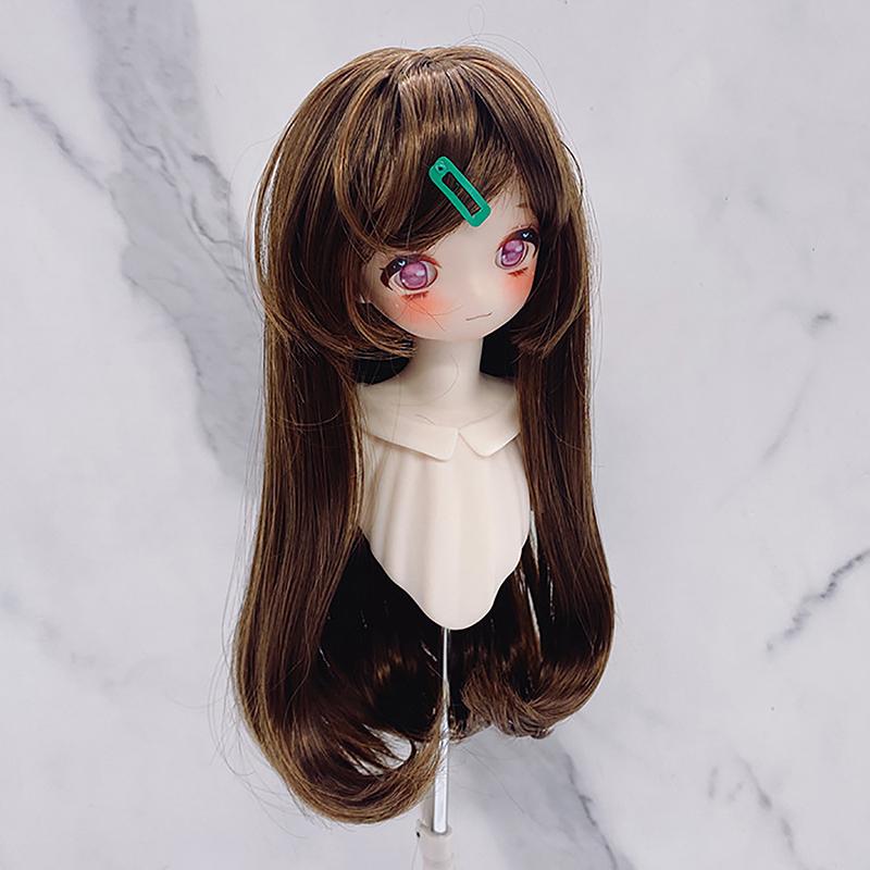 1/3 & 1/4 & 1/6 Bjd Doll'S Wig With Bangs Soft Silk Long Straight Wig Girls Diy Doll Makeup Accessories