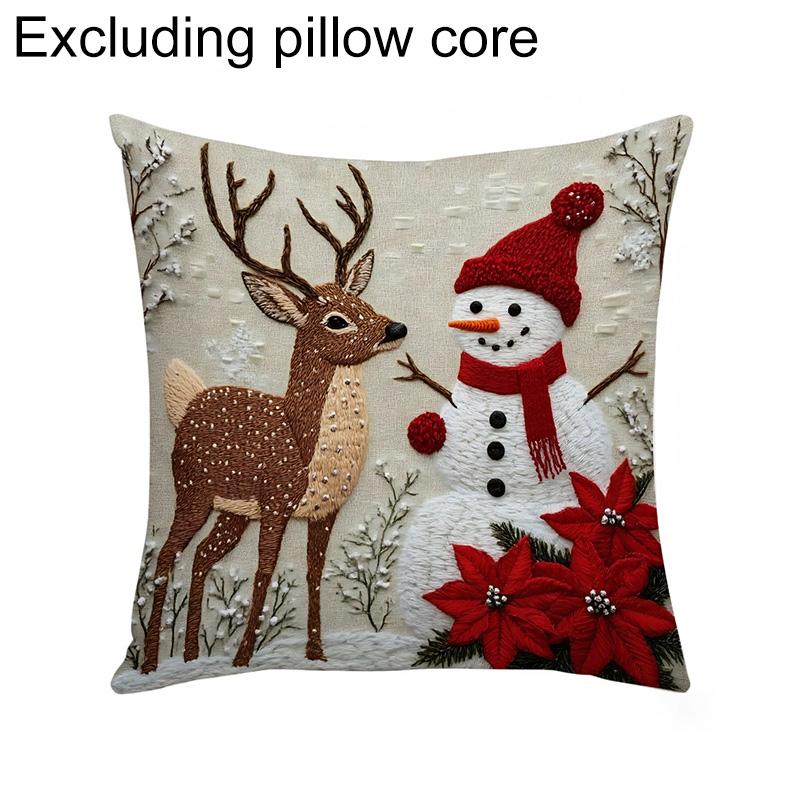 1pc Pillow Case 45*45cm Xmas Navidad Gifts New Year Gifts Flat Printing 2D Throw Pillow Covers 2026 Cushion Cover Christmas