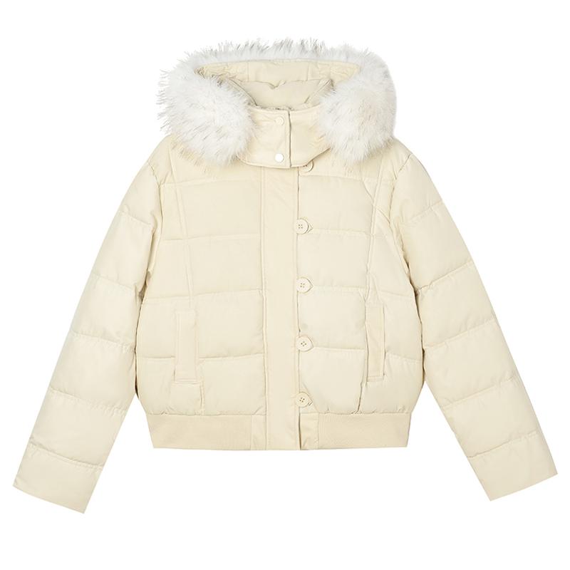 Mode Winter Damen Mäntel Kunstfellkragen Warme Parkas Dicke Lockere Damenjacken