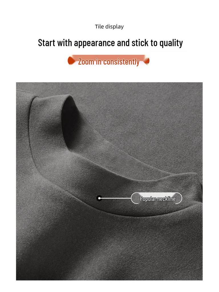 Unisex Thermal Half-Turtleneck Long Sleeve Tee for Autumn/Winter