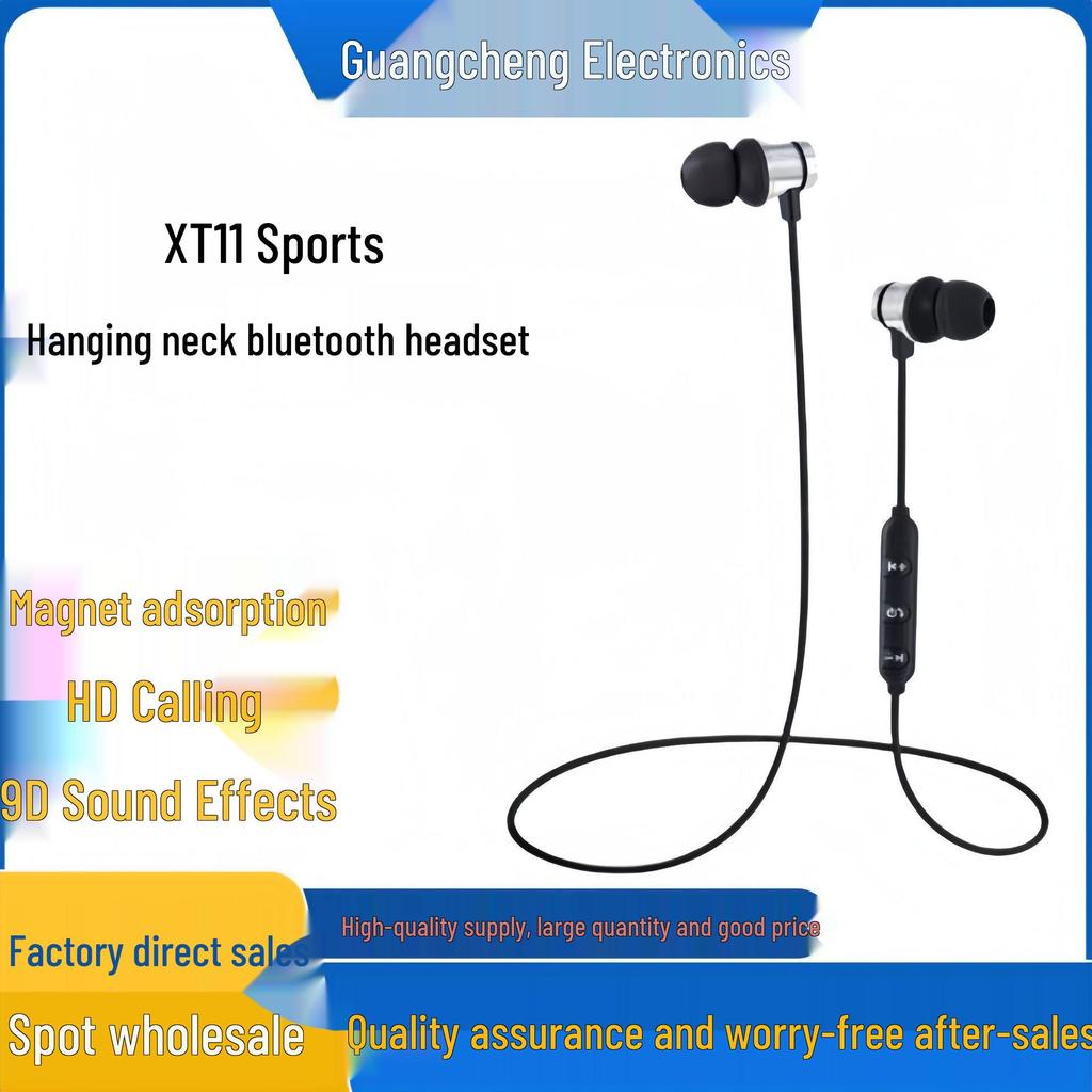 XT11 Wireless Bluetooth Earphones, Neckband Style, Noise Cancelling, Sporty, Outdoor, In-Ear, Ideal for Gifts.
