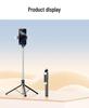 Bluetooth Selfie Stick Tripod: 1.88m Extendable, Integrated for Floor Live Broadcasts & Mobile Phone Holder.