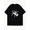 Oversized T Shirt Dress Black Spider And Lady Print Casual Streetwear For Women