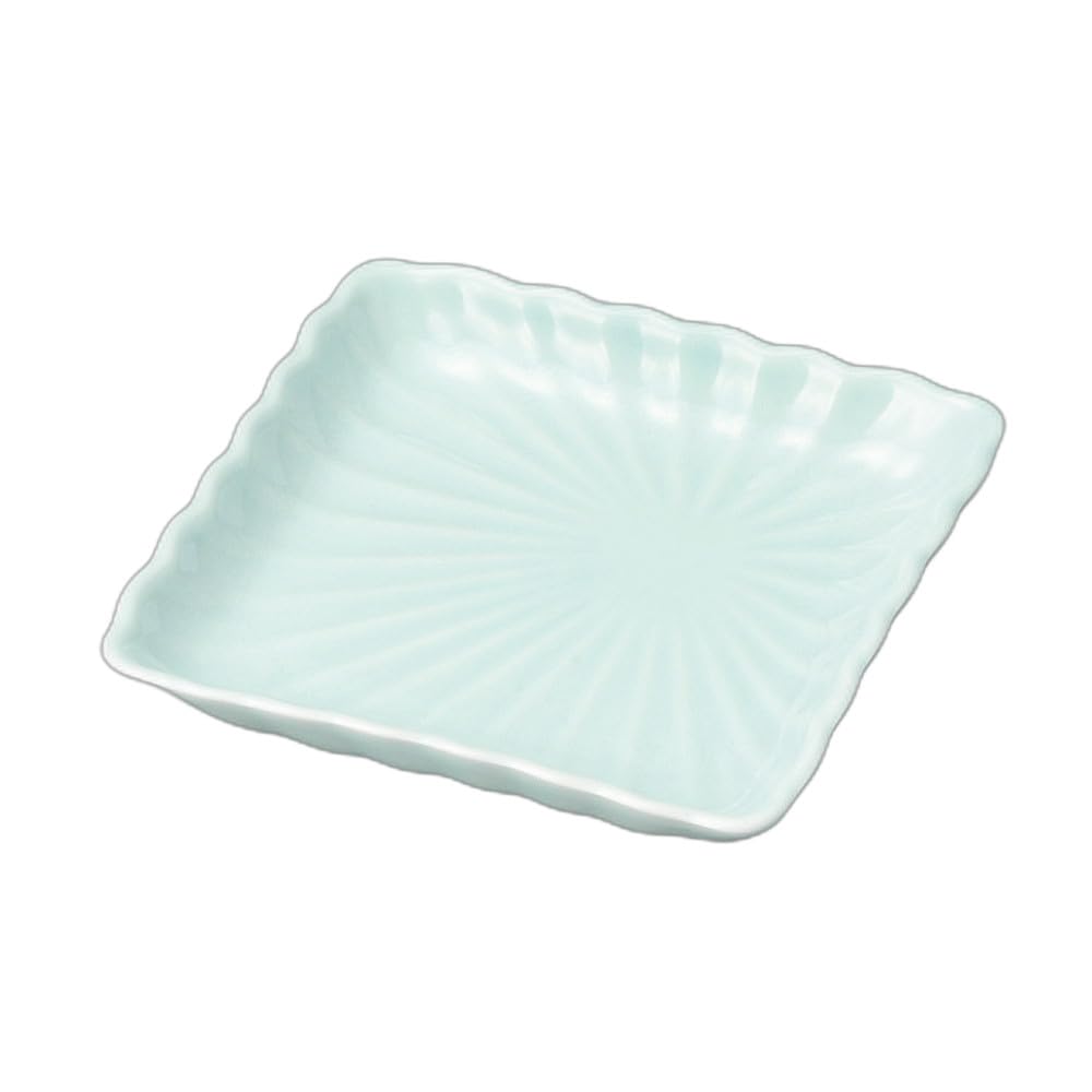 Jade square plate Square plate chrysanthemum-shaped [11.5×11.5×2cm]