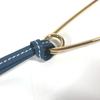 LOEWE Accessories Brooch Metal / Leather Gold/blue Unused