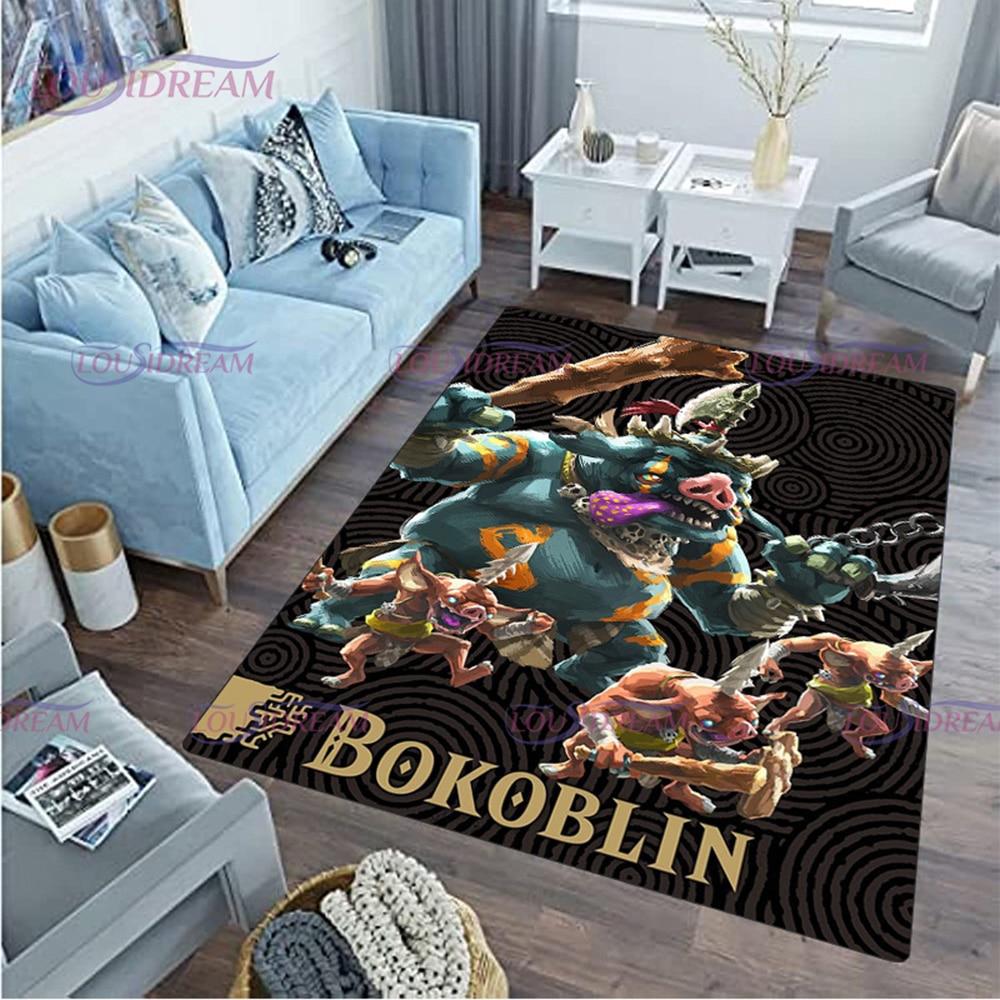 Cartoon Link-zalda Game Print Play Game Area Rug Sponge Washable Mat Bedroom Floor Mat Non-slip Bathroom Carpet Mat Door Carpet