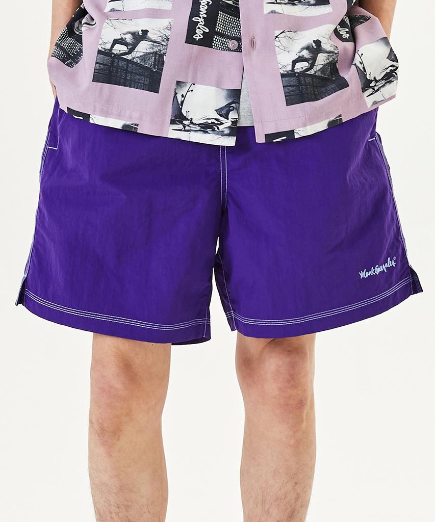 MARK GONZALES Nylon Stitch Detail Short - Purple