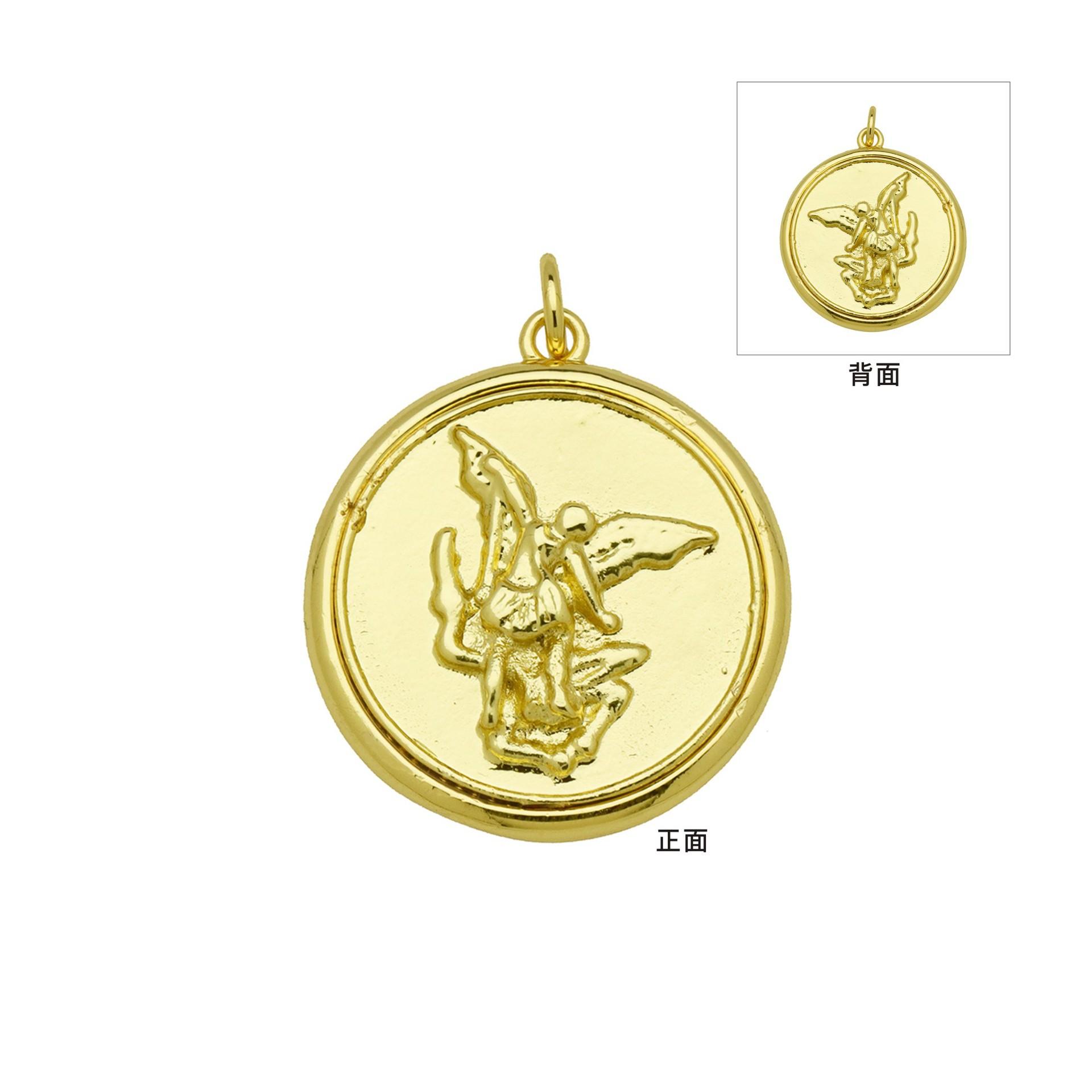 3D Рельеф Отец Иисус Двухцветный Гальванизированный Кулон Ожерелье Ангел Двойной Экран Простой Кулон