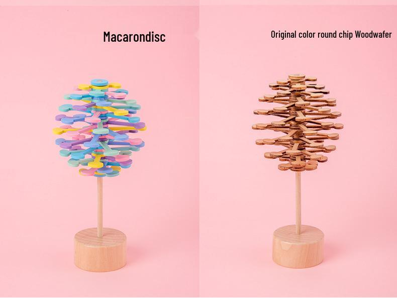 Fibonacci Sequence Wooden Spinning Top Ornament Toy