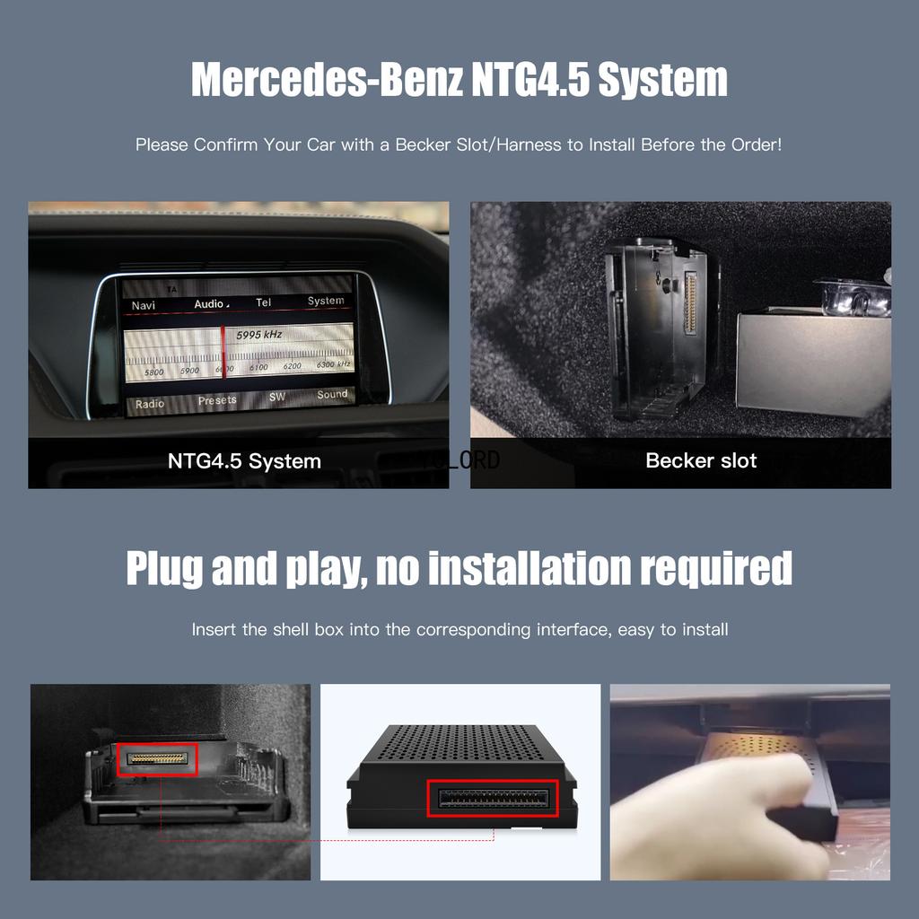Wireless Carplay Suitable For Mercedes Benz A B C E CLA GLA GLK ML Sprinter NTG4.5 Becker Module Android Auto Navigation