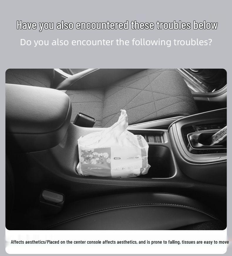 Špičkový držák loketní opěrky do auta - Závěsný úložný prostor na ubrousky a papíry
