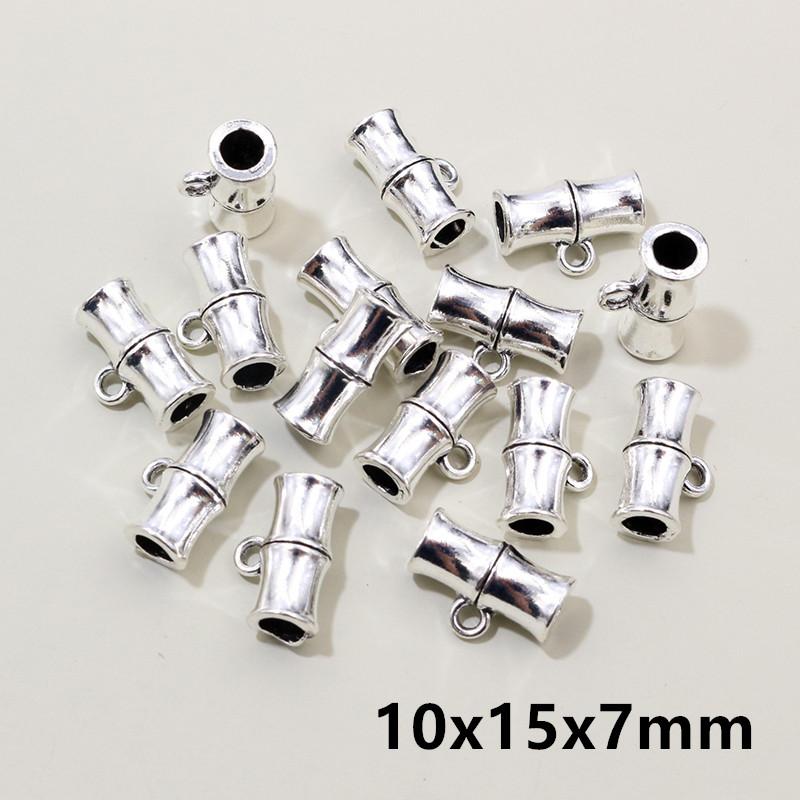 20pcs DIY Handmade Beads Tube Bails Pendants Jewelry Making DIY Necklace Antique Silver Color Bails Pendant Charm Connector