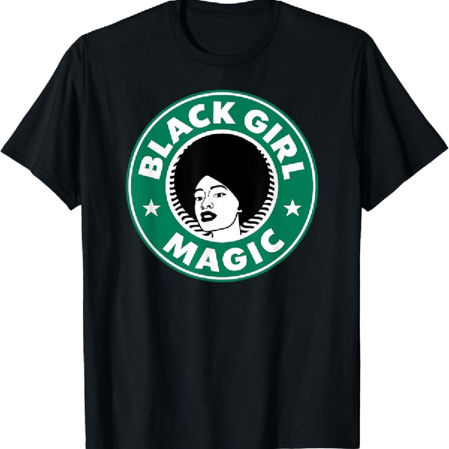 

Black Girl Magic Vintage Coffee Afro Hair Style Black Girl T-Shirt S