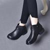 Round head short boots women's new simple temperament flat bottom casual Martin boots first layer cowhide comfortable ankle boots