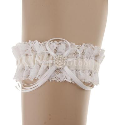 Strumpfband aus Spitze und Perlen für die Hochzeit, mit Schleife, für die Braut, Junggesellinnenabschied, Mottoparty, Kleid, Hochzeitsfeier, Geschenk