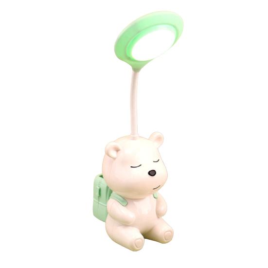 Cartoon Backpack Bear Desk Lamp USB Rechargeable Flexible Gooseneck Table Reading Light Home Office Bedroom Bedside Night Light