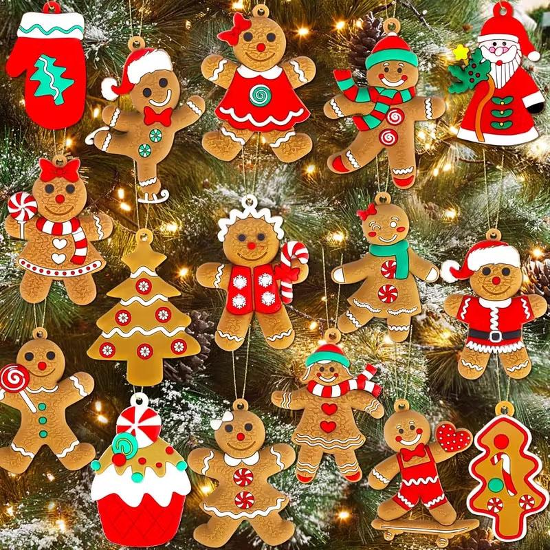 Gingerbread Man Ornaments Christmas Tree Hanging Pendant Christmas Decorations accessories for Home New Year Gift