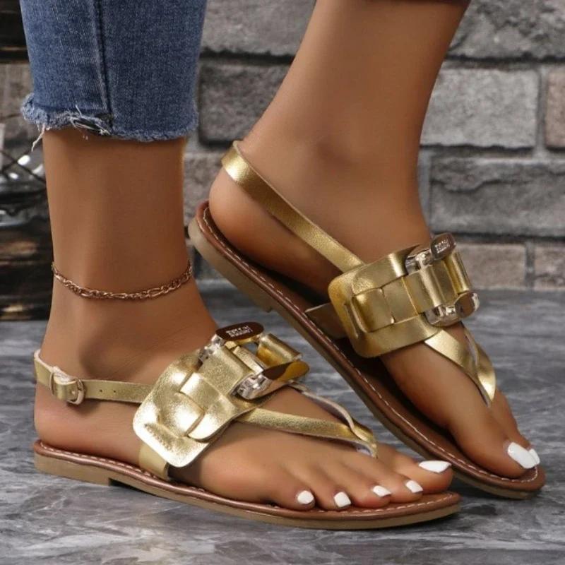 

Fashion Women s Sandals 2024 New Hot Selling Summer Leather Tie Roman Style Women s Sandals Women s Flat Shoes Platform Sandals 36