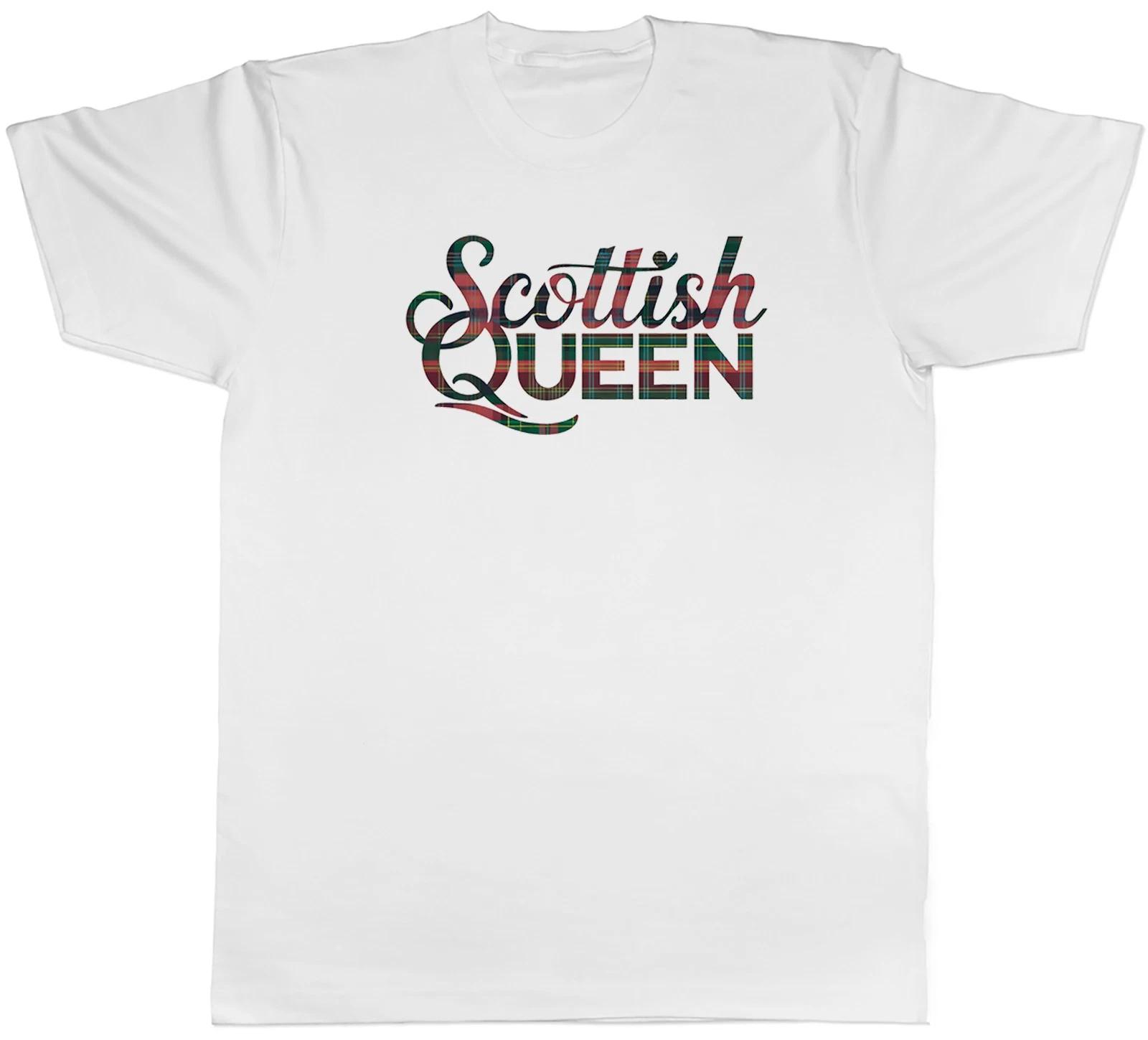 Scottish Queen Scotland Tartan Land of Bagpipes Mens T-Shirt Tee Gift Top S