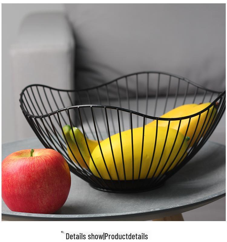 Nordic Creative Iron Art Fruit and Snack Basket for Living Room Storage