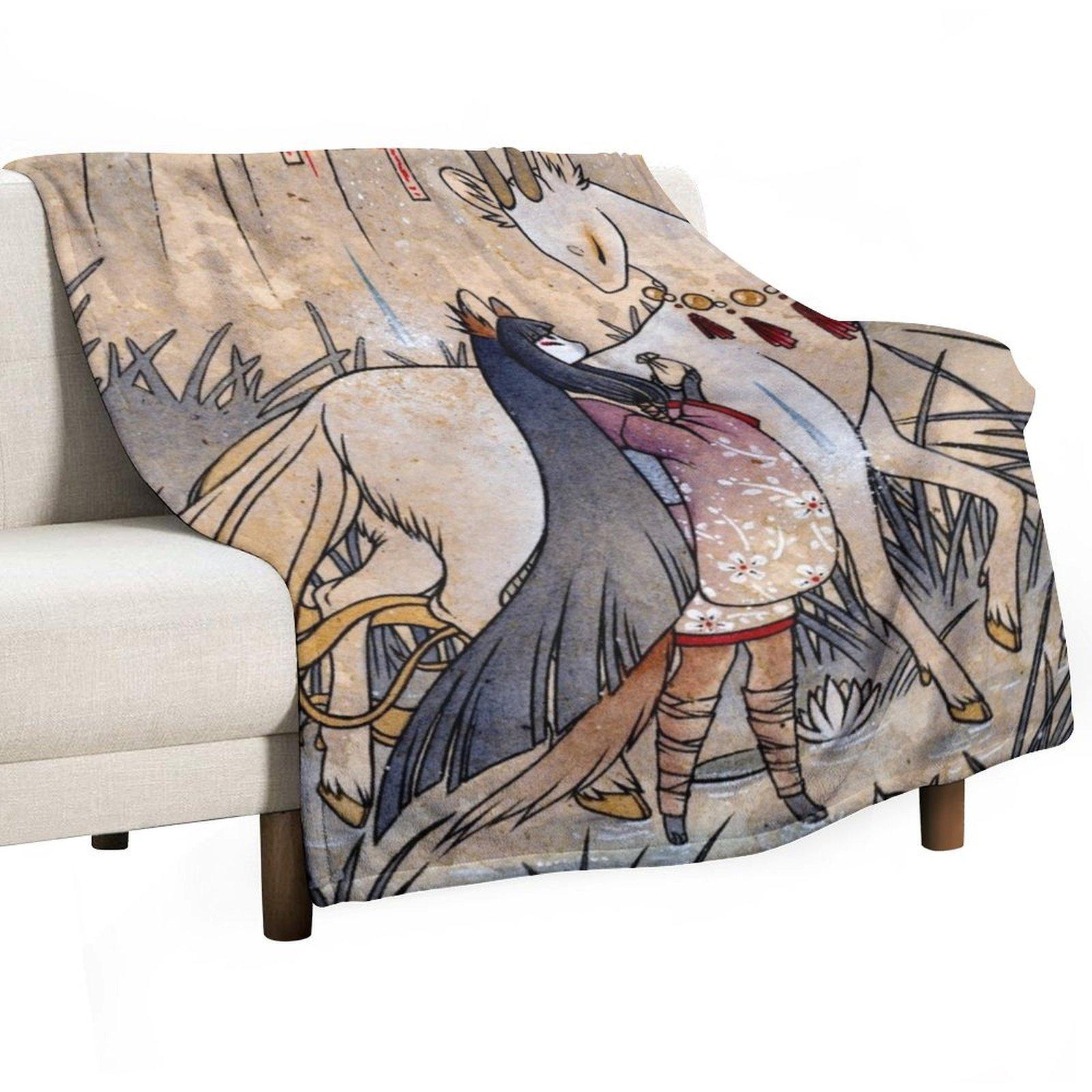 

Встреча Лиса и Духа Желаний Плед Пушистый Плюшевый Мягкие Пледы 30x40in