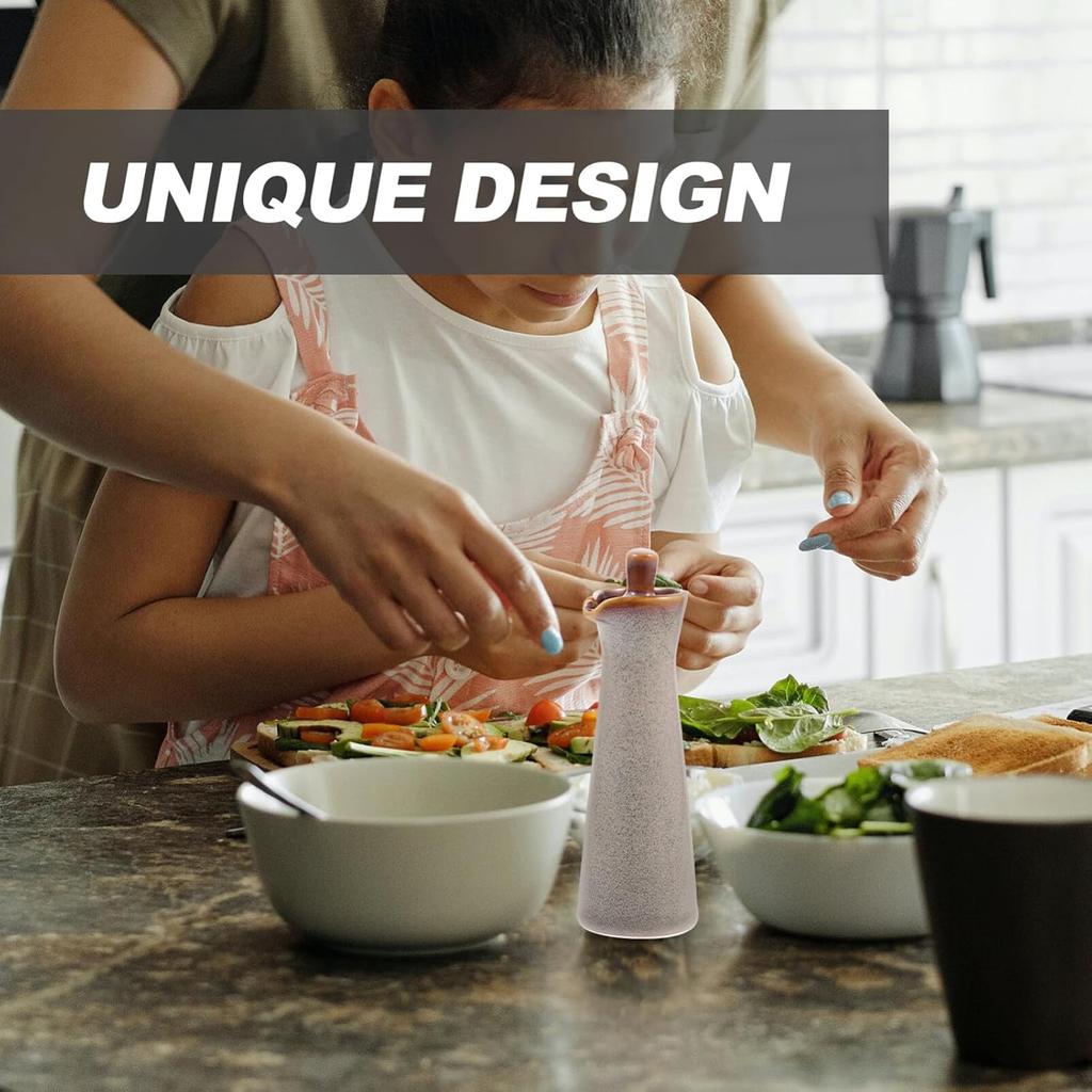 Hemoton Keramik Ölflasche Japanischer Stil Olivenöl Sojasaucenspender Würzmittel Essig Ausgießer für Heimküche Beige