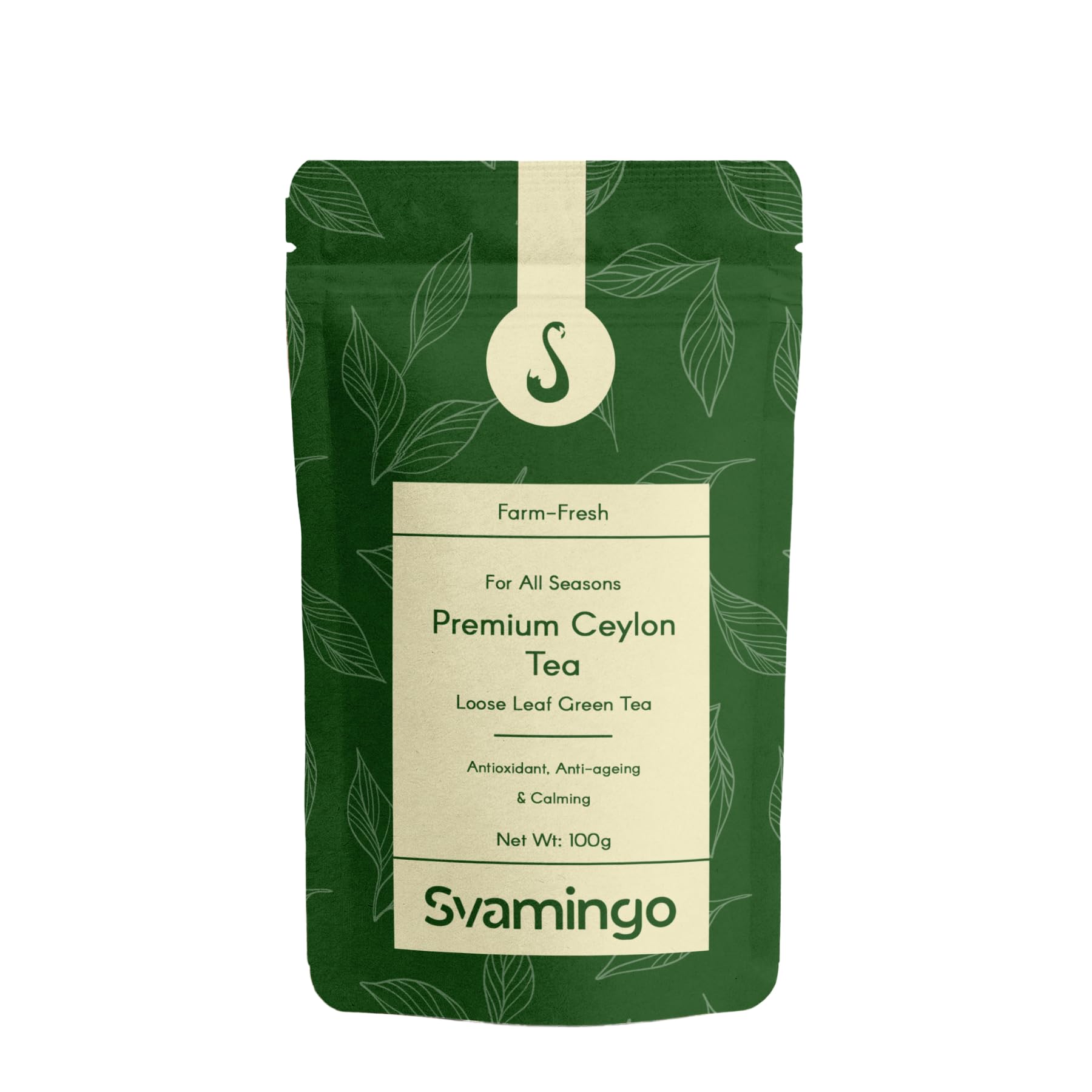 

Pure Ceylon Green Tea 100g - Direct from Sri Lanka, Whole Leaves, Single Origin, High Grown, Antioxidants Rich, Delicately Smooth, Best for