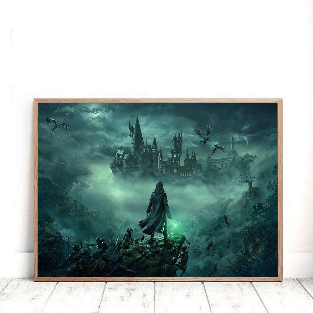 

Классические мультяшные постеры в стиле фильма Замок Хогварт Небесный пейзаж Искусство Холст Картины Настенные принты Картинки для комнаты Домашний декор Без рамы 21*30cm No Frame
