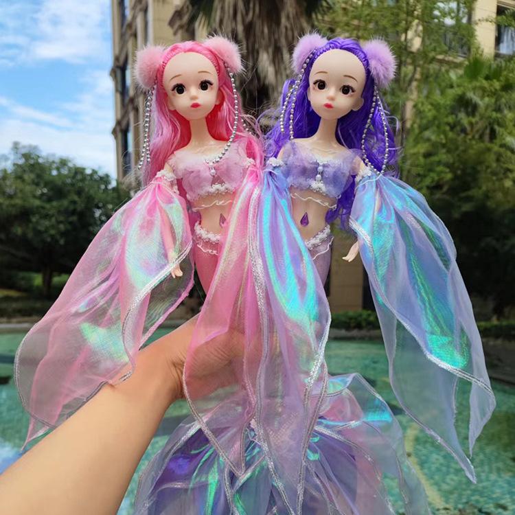 45cm Fashion Mermaid Princess BABI Doll Toys Body Joints Movable Pretty Fish Tail Cute 1/6 BJD Princess Doll Play House Toys