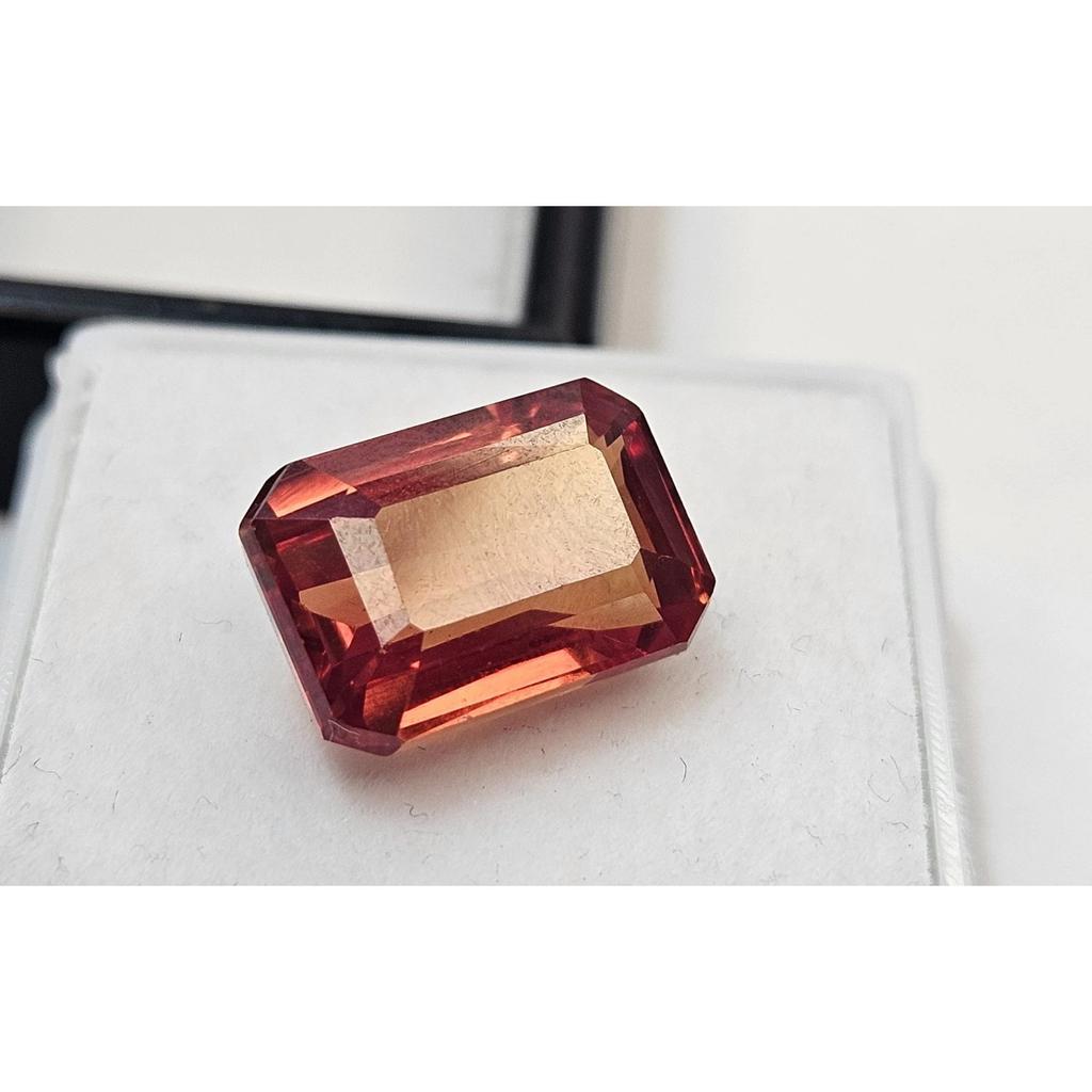 Emerald Cut Natural Padparadscha Sapphire 7-8 Ct Fabulous Certified Gemstone