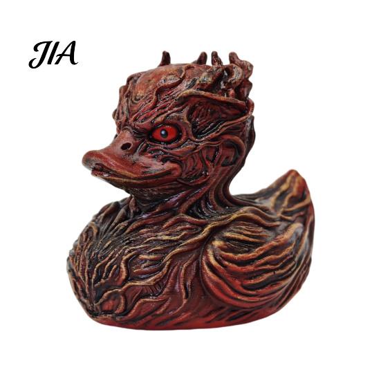 Dark Theme Party Decor Halloween Horror Duck Figurine, Devil Animal Resin Statue, Spooky Bathroom Ornament Gothic Desktop for Shelf Desk Car Tabletop