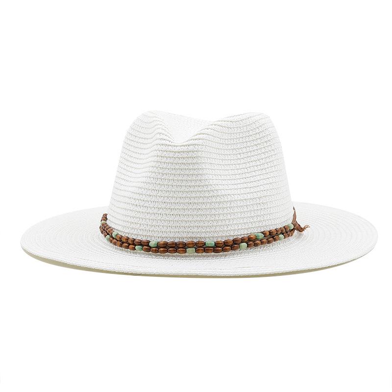European and American straw woven fashion western cowboy hat summer seaside beach sun protection sunshade big brim straw hat women