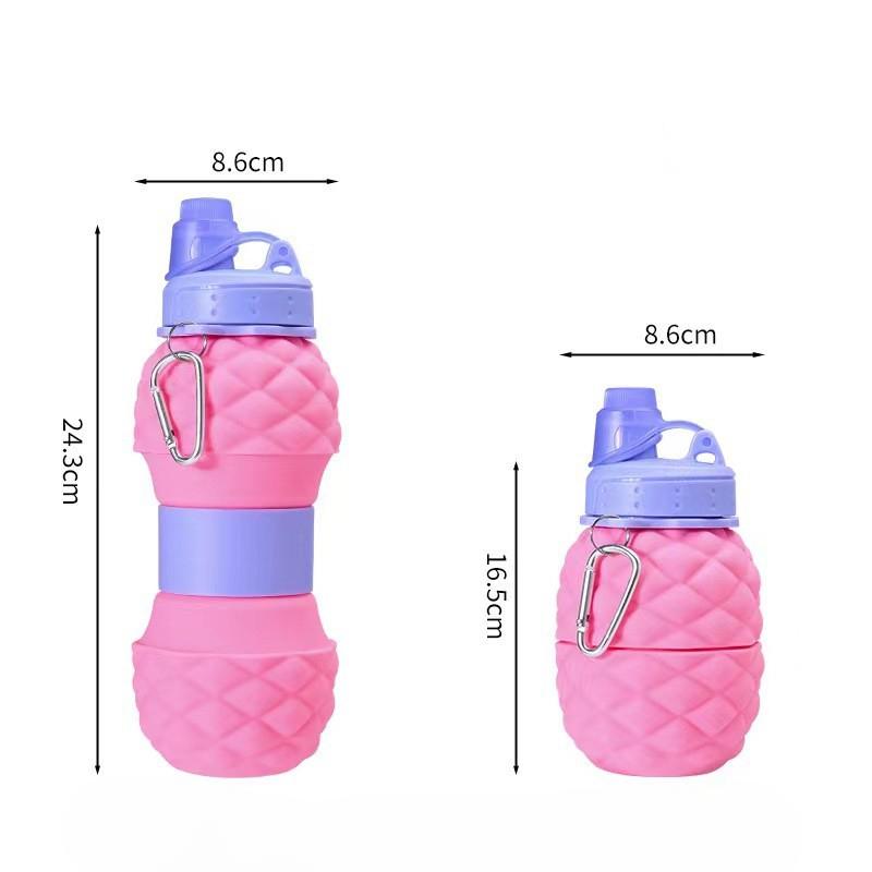 Updated Strawberry Fruit Folding Water Bottle Silicone Pineapple Water Cup Creative Outdoor Use Retractable Active Kettle