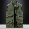 Men's Vest Casual Outdoor Vest Stand-up Collar Photography Vest Spring and Autumn Stand-up Collar Vest Men's Jacket