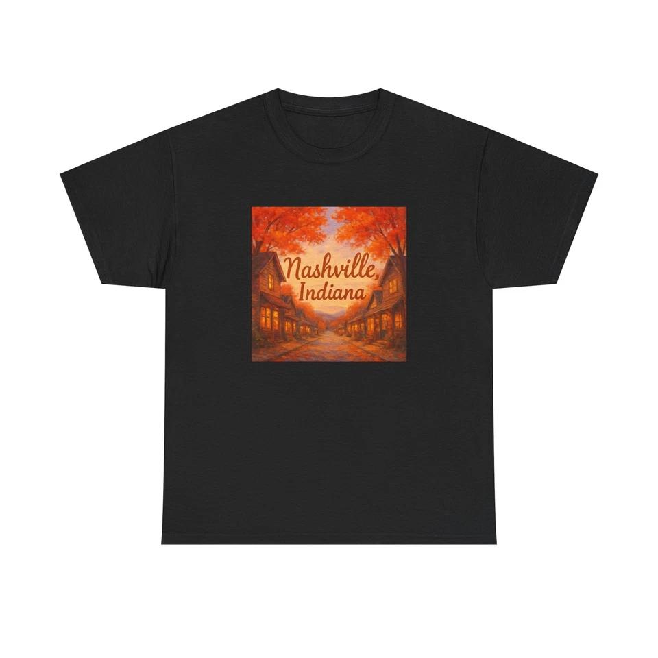 Unisex Adult T Shirt Nashville Indiana Artist Village Scene M