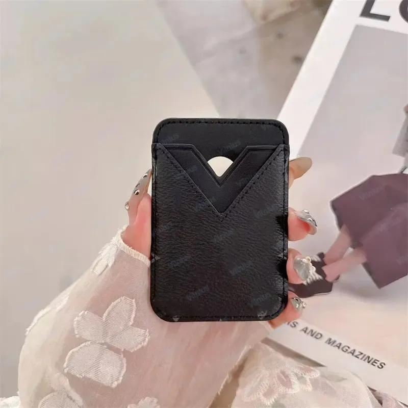 High End Business Sle For MagSafe Magnetic Leather Card Holder For iPhone 17 Pro Max With Logo Exquisite Retro Pattern Women Men Universal ID Bank Bus