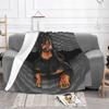 Rottweiler Face Soft Flannel Fleece Warm Pet Butcher Dog Rott Rottie Dog Throw Blanket for Home Bedding Couch Bedspreads