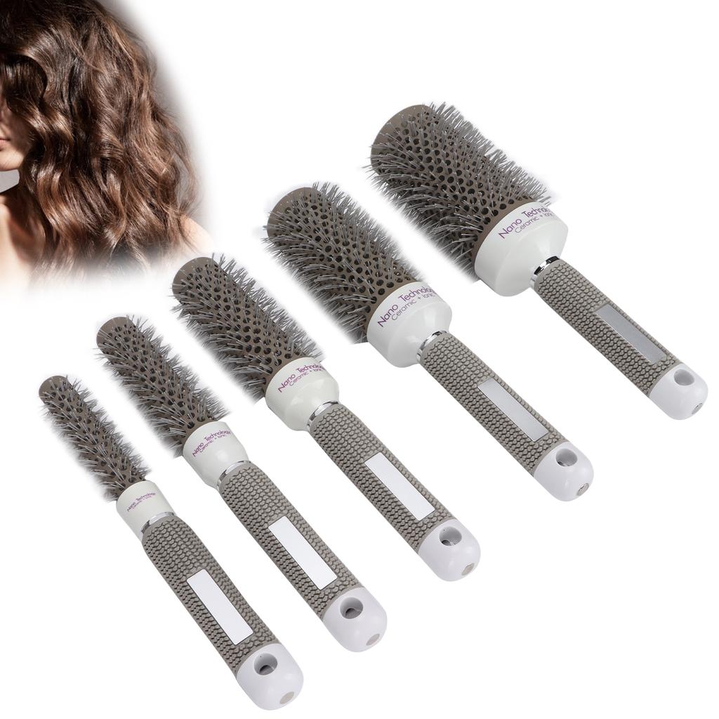 5pcs Round Brush Set Heat Conduction Hairbrush Comb Hairdressing Tool Set for Blow Drying Curling