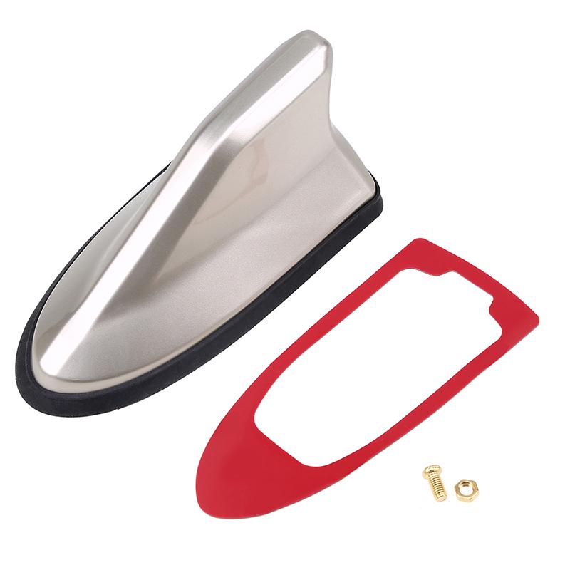 Shark Fin Antenna Universal Car Radio FM/AM Signal Amplifier Decorative Roof Aerial Base Sticker for SUV Sedan Auto Tuning