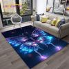 3D Luxury Dream Butterfly Flower Carpet Rug for Home Living Room Bedroom Sofa Doormat Decor,Kid Play Area Rug Non-slip Floor Mat