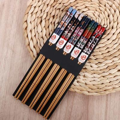 5 Paar Katze Blume Reis Geschenk Natürliche N1N Japanischer Stil Essstäbchen Geschirrset Tafelgeschirr Küchenzubehör