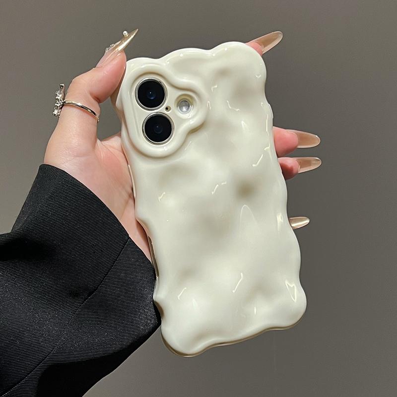 Ins  White 3D Wave Texture Phone Case For For Iphone 17 Air 16 1 13 14 12 11 Pro Max 16 Plus Soft Silicone Back Cover Cases
