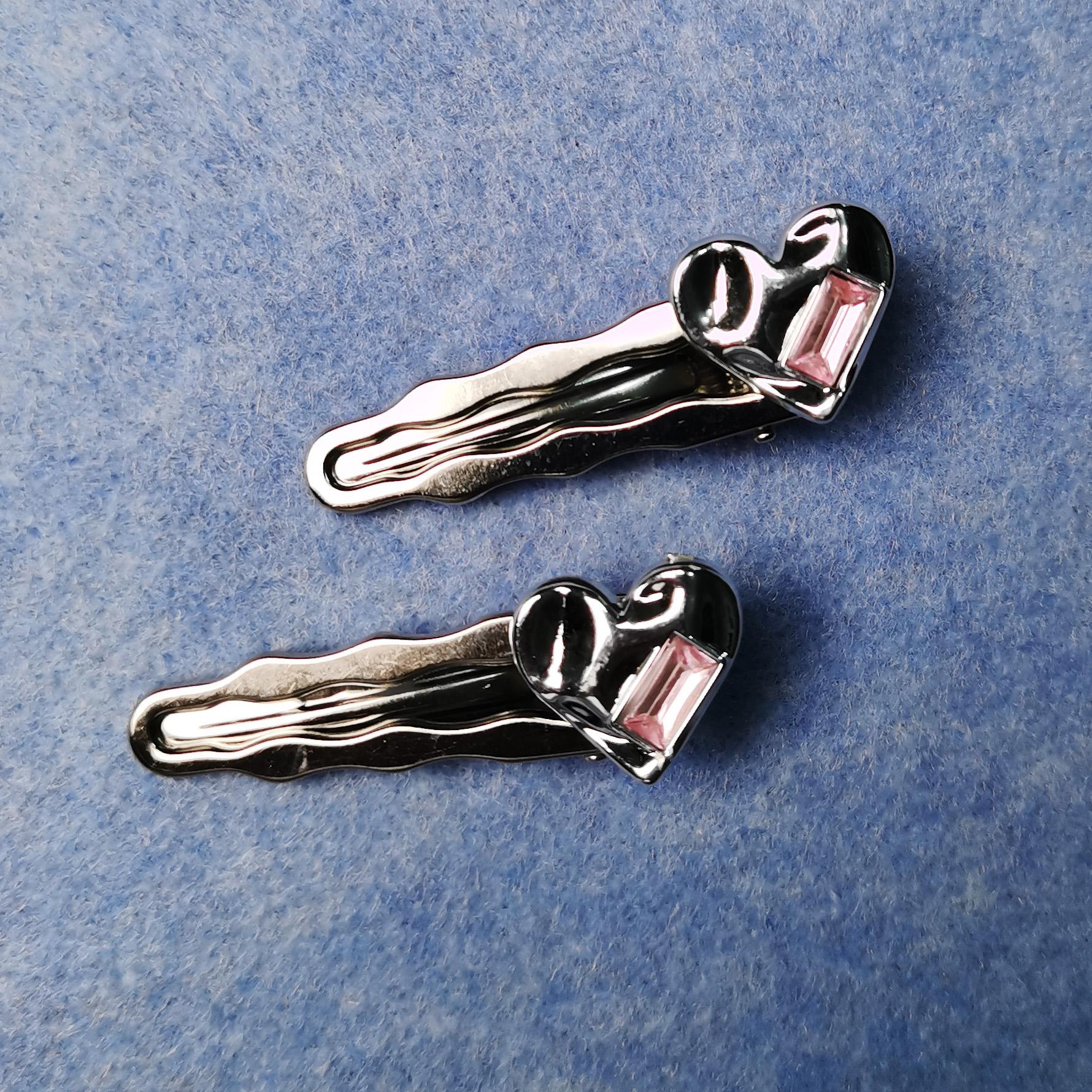 

2PCS/Set Fashion Bowknot Hair Clip Pins for Women Leaf Temperament Crystal Retro Bangs Edge Clip Alloy Barrettes