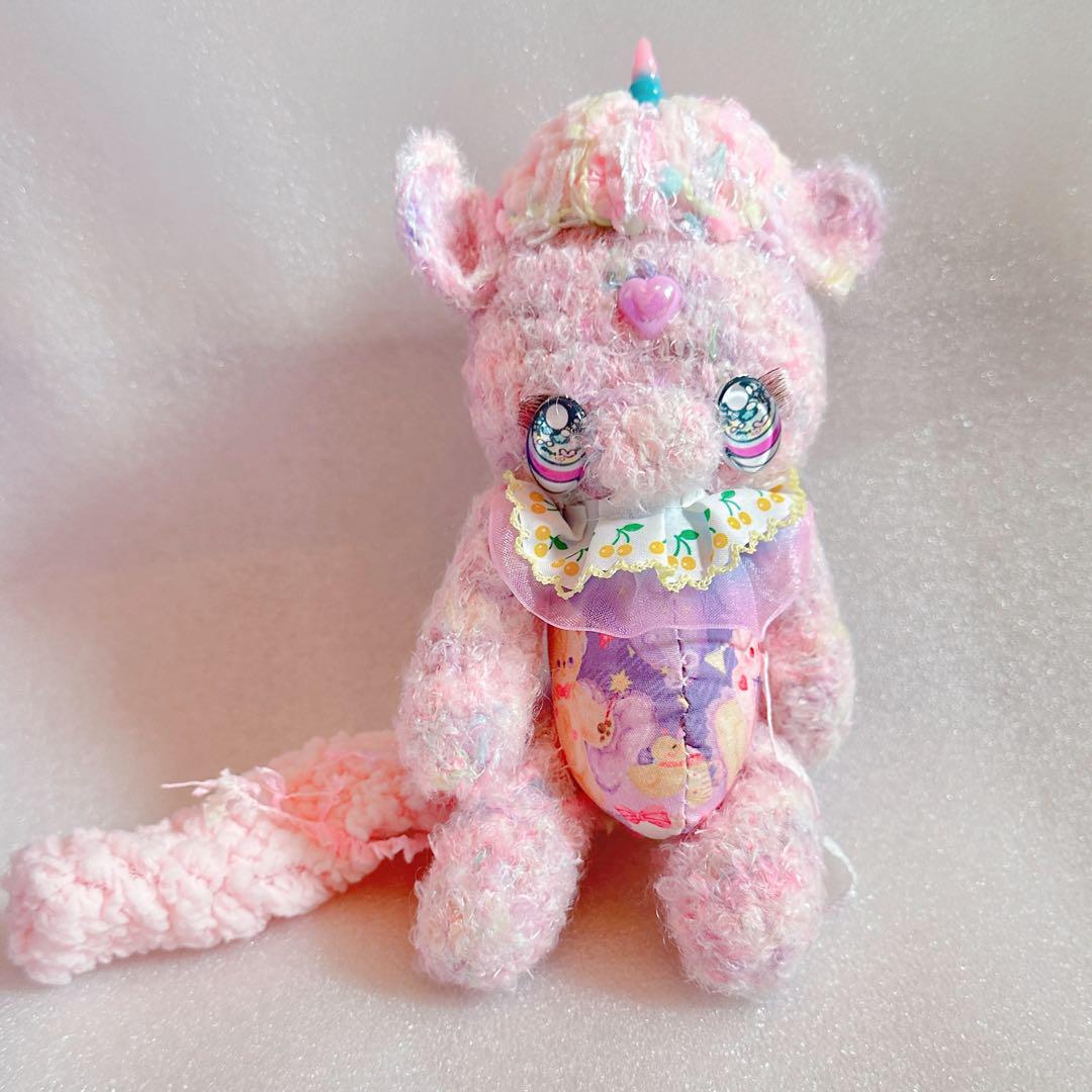 

[USED] hoppeya Artist Teddy Bear Handmade Plush Unicorn Wool