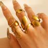 Stainless Steel Irregular Rings for Women Fashion 18K Gold-plated Geometric Open Rings Finger Jewelry Wedding Gift