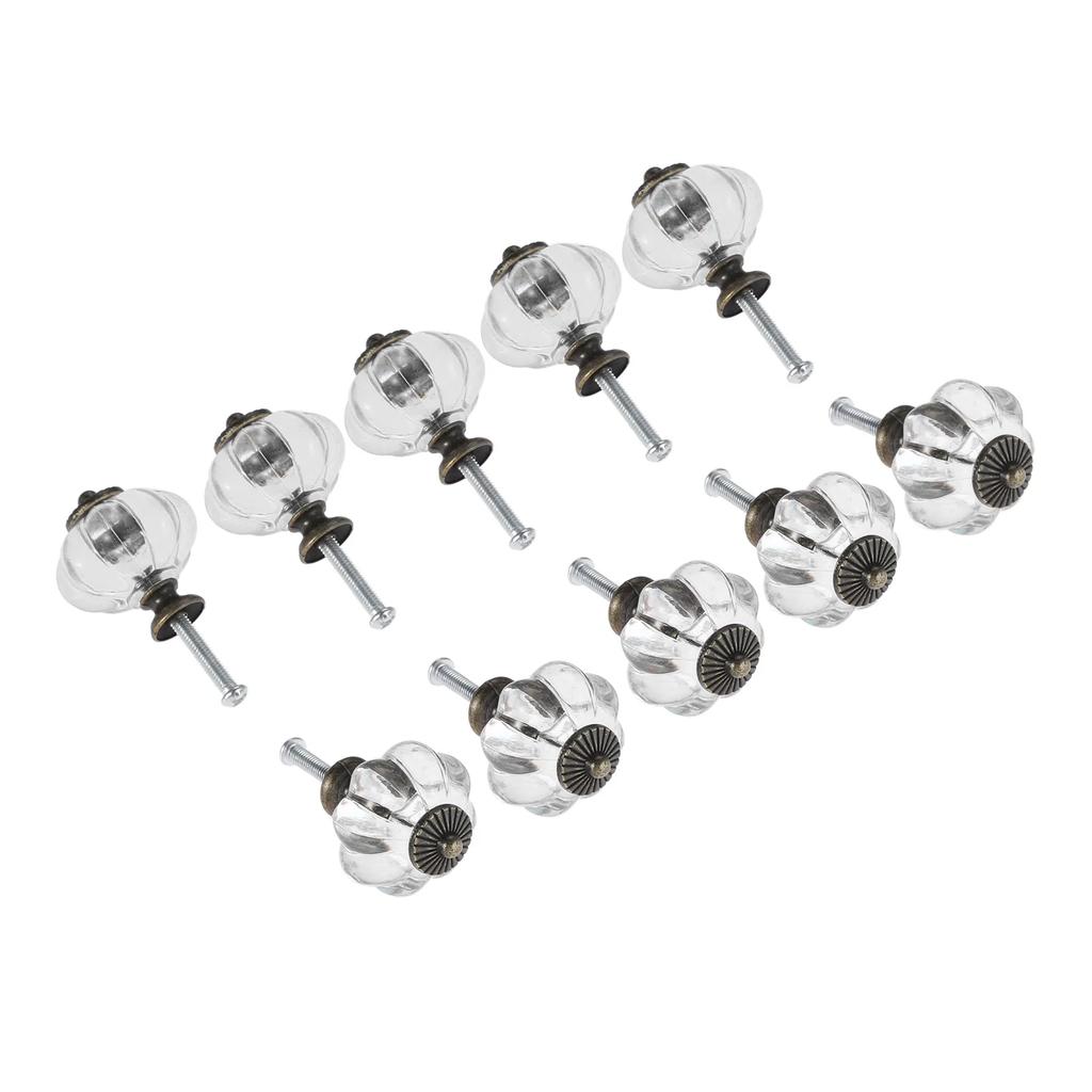 6/10pcs Pumpkin Knob Clear Handle Pulls Cabinet Drawer single hole handle Decor Kitchen Dresser Hooks
