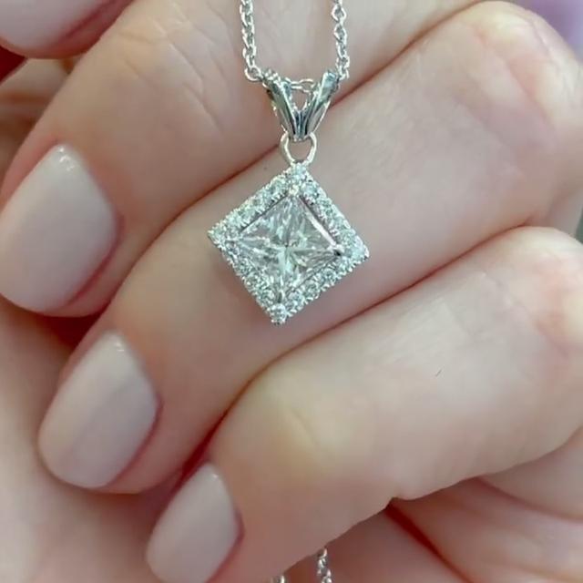

Новое темпераментное ожерелье с подвеской принцессы для женщин AAA с квадратным цирконием, простые элегантные свадебные модные украшения 42cm 5cm